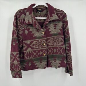 David Paul Womens Vintage Southwestern Jacket Size M Boho Aztec Western Cowgirl